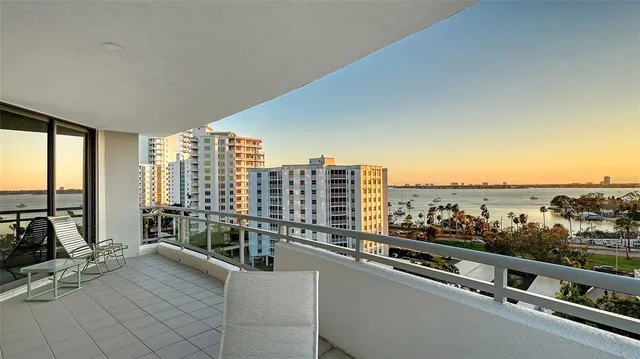 a view of a city with tall buildings