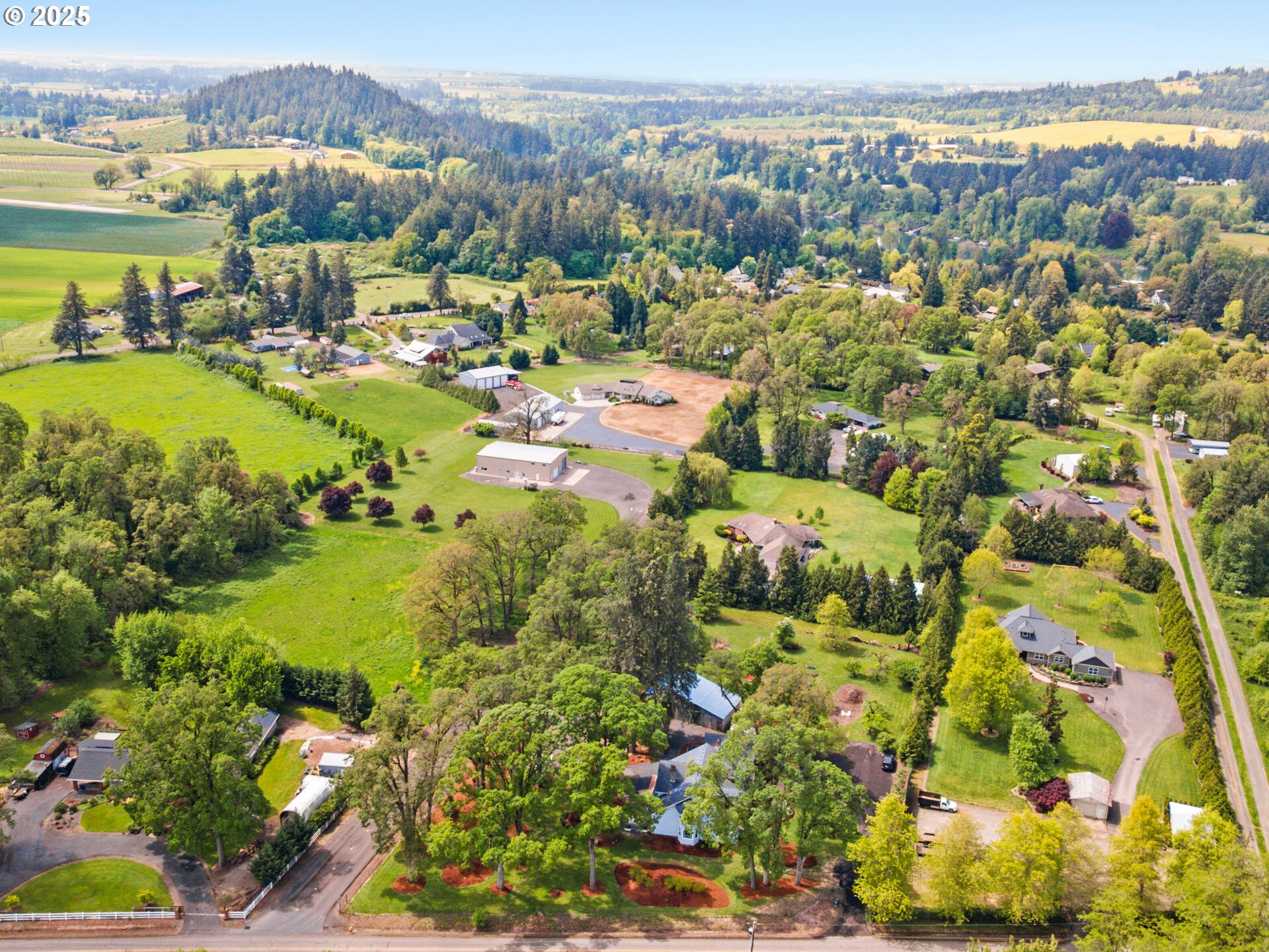 23751 Schultz Road Northeast Aurora, OR 97002 - Photo 46 of 48 an aerial view of residential houses with outdoor space