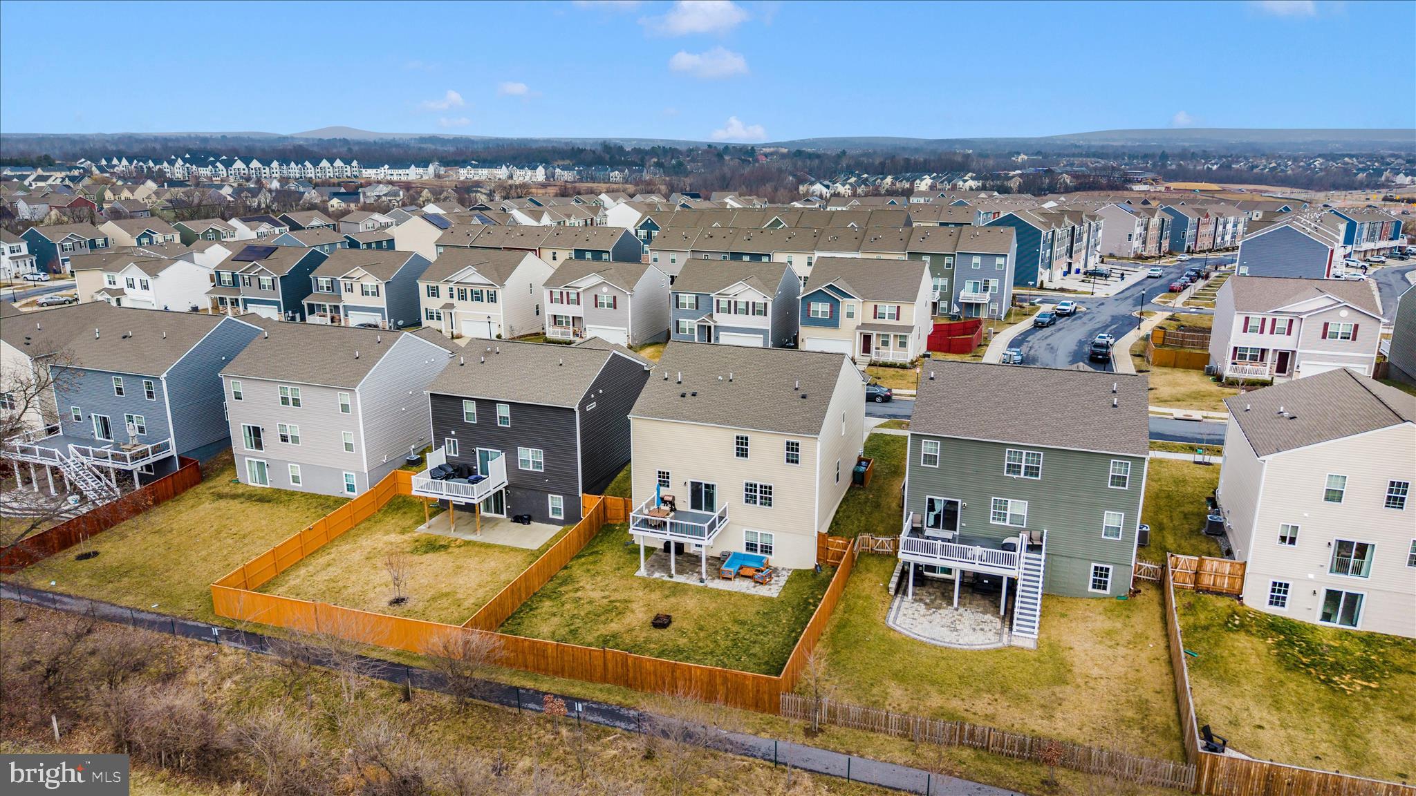 2086 Pomona Way Frederick, MD 21702 - Photo 60 of 77 an aerial view of residential houses with outdoor space and seating area
