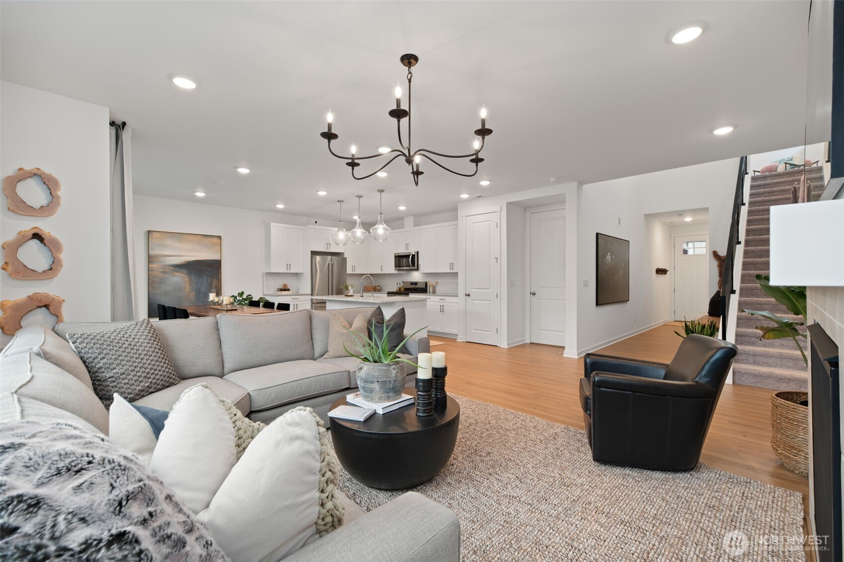 20709 137th Street Southeast Monroe, WA 98272 - Photo 4 of 40 a living room with furniture and kitchen view