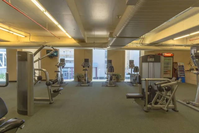 a city view with tall buildings