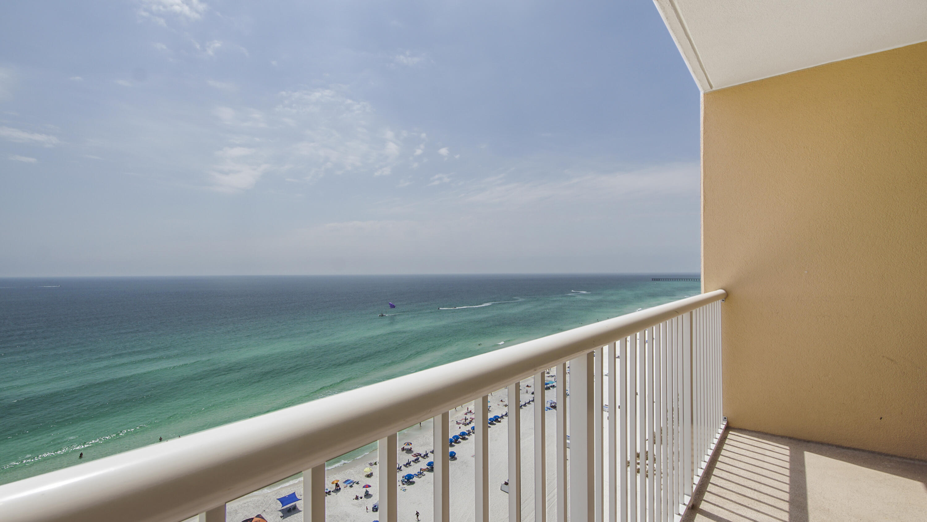 10811 Front Beach Road, Unit 1405 Panama City Beach, FL 32408 - Photo 9 of 76 a balcony with an ocean view