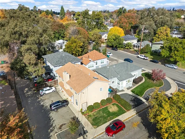an aerial view of residential house with outdoor space