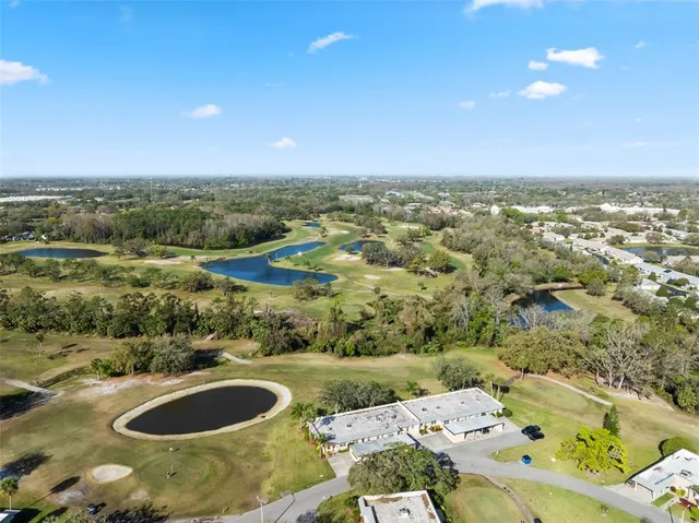 a view of a park with a slide