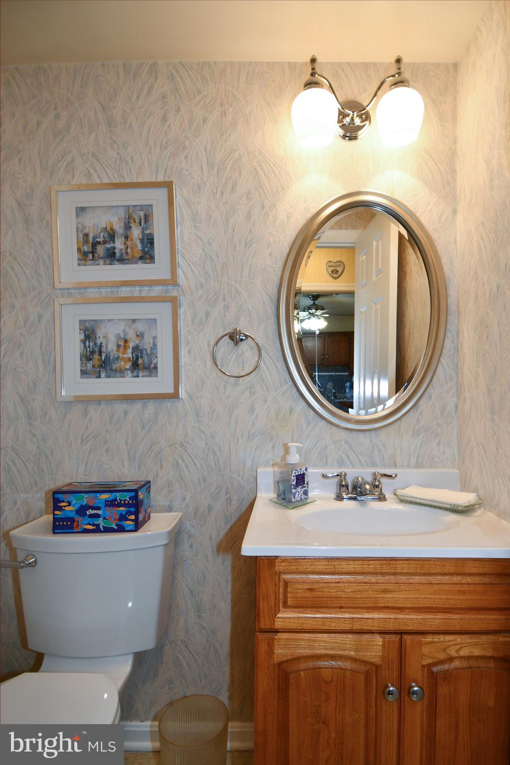 61 Oak Shade Road Gaithersburg, MD 20878 - Photo 8 of 42 a bathroom with a toilet a sink and a mirror