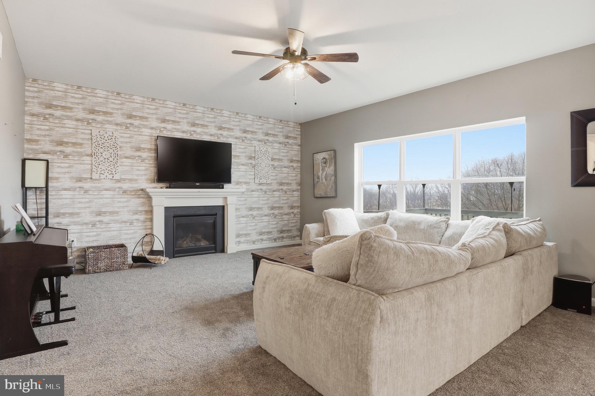 215 Azalea Drive Windsor, PA 17366 - Photo 11 of 68 a living room with furniture a fireplace and a flat screen tv