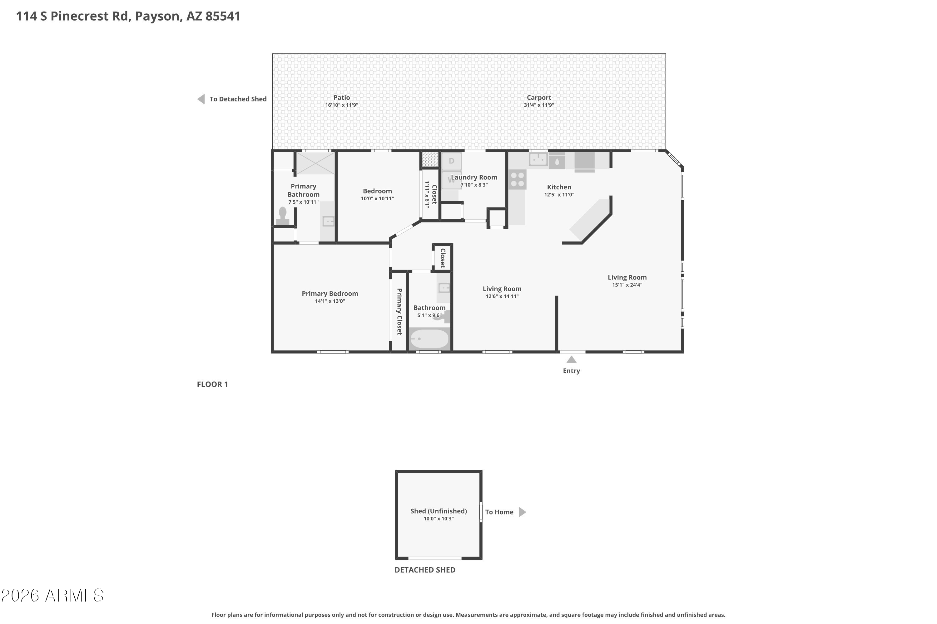 114 South Pinecrest Road Payson, AZ 85541 - Photo 36 of 40 a picture of floor plan