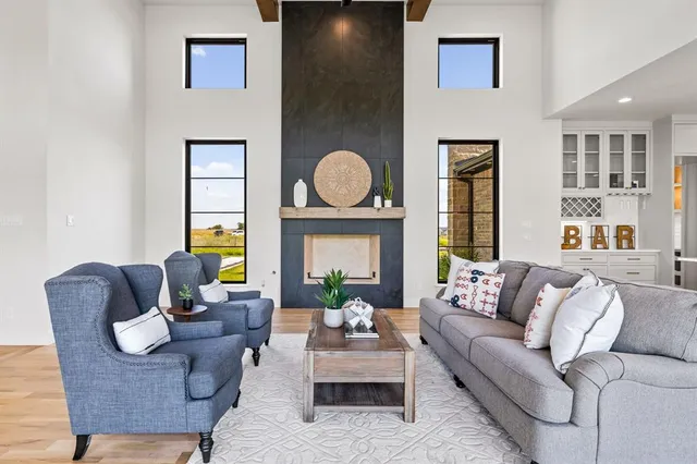 a living room with furniture