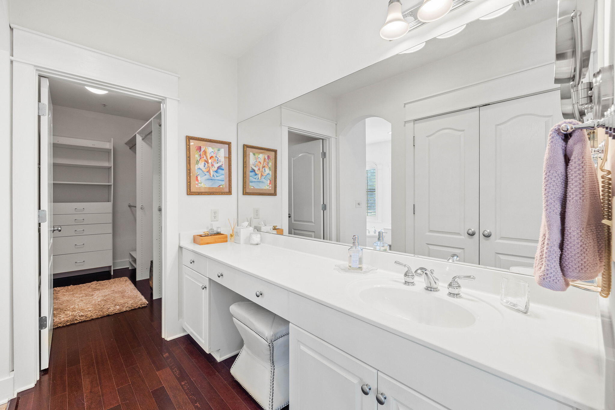4545 East County Highway 30A, Unit B202 Santa Rosa Beach, FL 32459 - Photo 13 of 42 a en suite bathroom with a double vanity sink a mirror and a shower