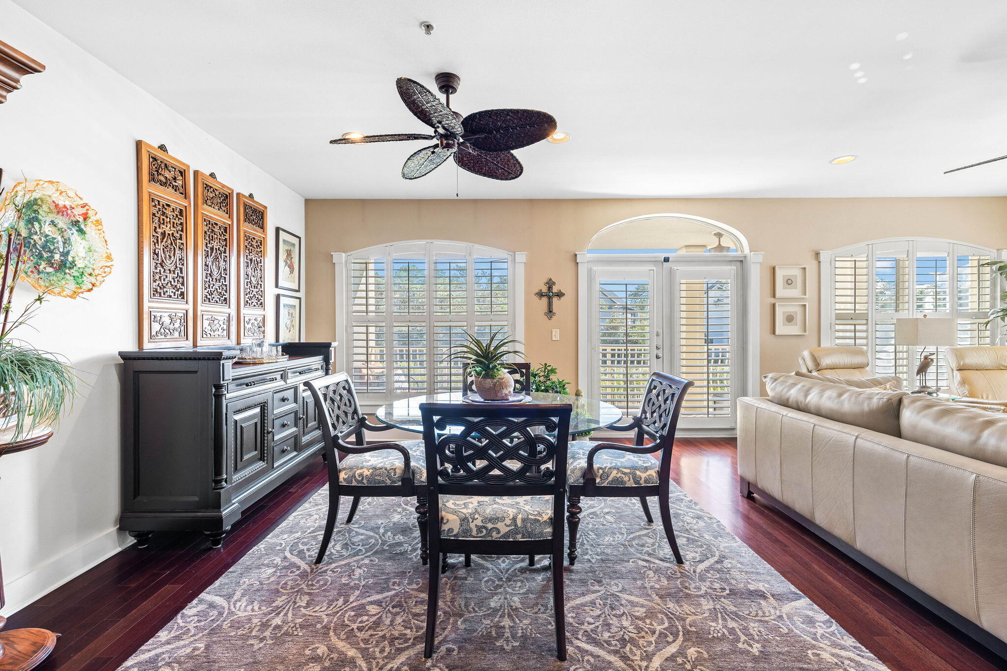 4545 East County Highway 30A, Unit B202 Santa Rosa Beach, FL 32459 - Photo 6 of 42 a dining room with furniture a large window and a chandelier