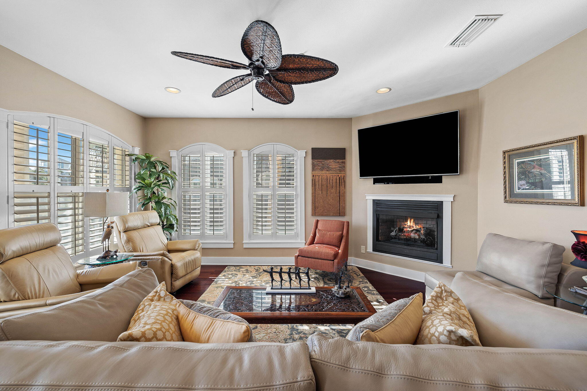 4545 East County Highway 30A, Unit B202 Santa Rosa Beach, FL 32459 - Photo 8 of 42 a living room with furniture fireplace and a large window