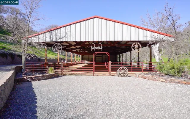 a view of a garden with an outdoor space