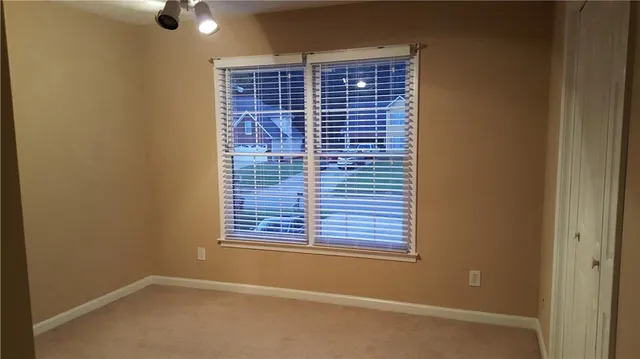 a view of a small space with a window