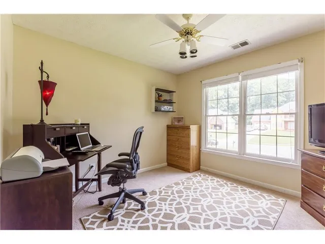 a view of workspace with a window