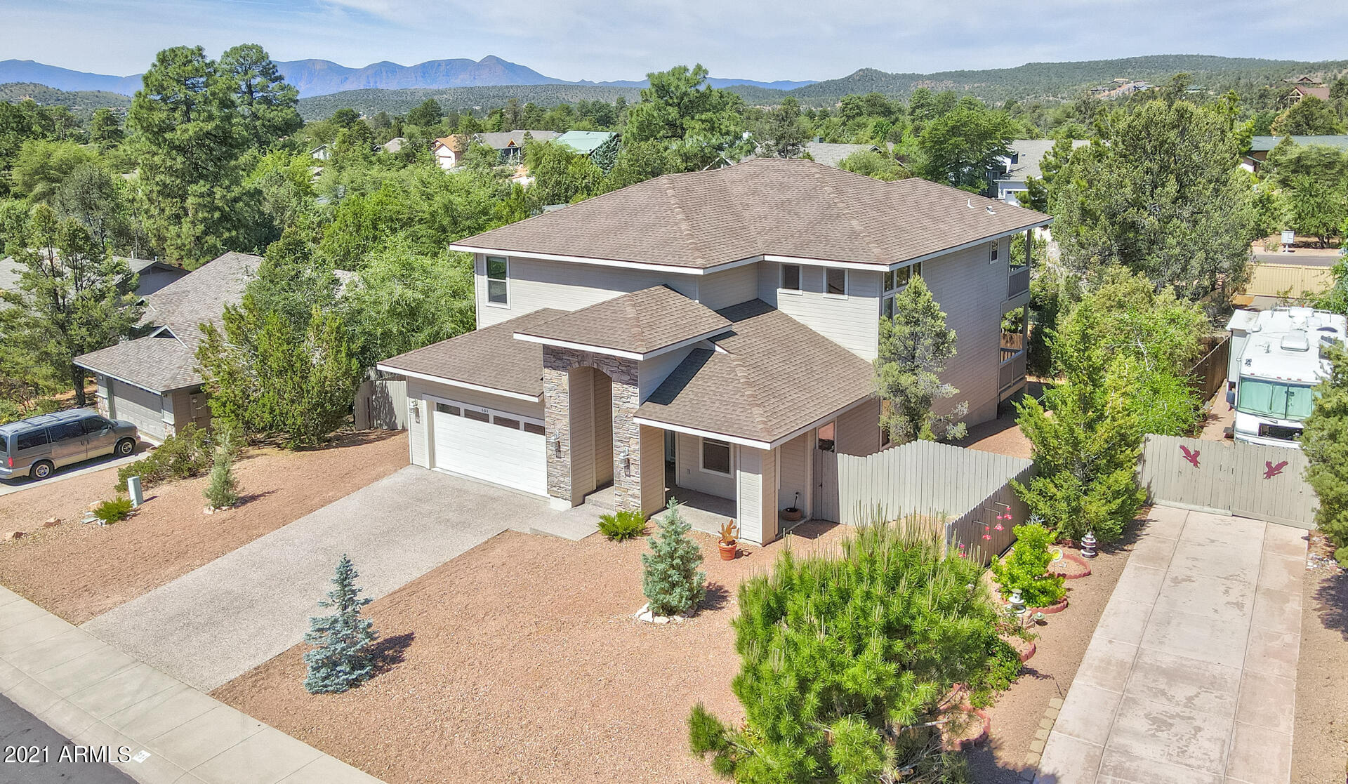 604 North Oak Ridge Road Payson, AZ 85541 - Photo 14 of 55 an aerial view of a house with yard and mountain view in back