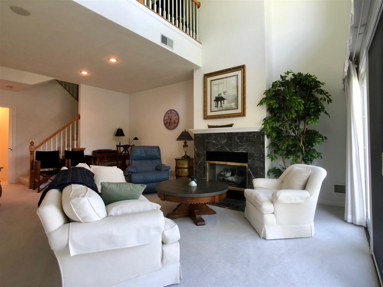 7524 North River Road Byron, IL 61010 - Photo 8 of 21 a living room with furniture a fireplace and a potted plant