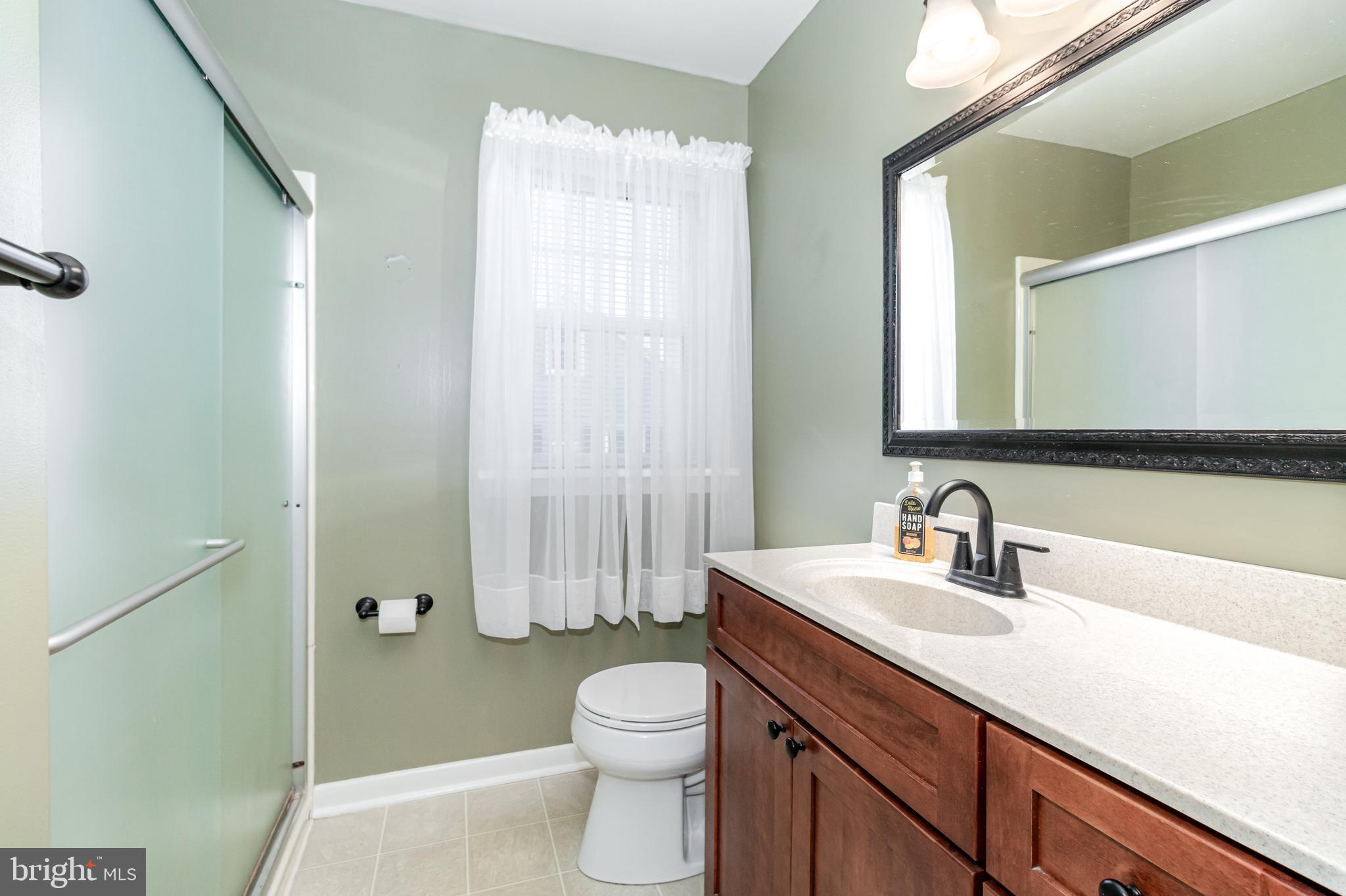 202 North Decatur Street Strasburg, PA 17579 - Photo 16 of 30 a bathroom with a sink a toilet a mirror and shower