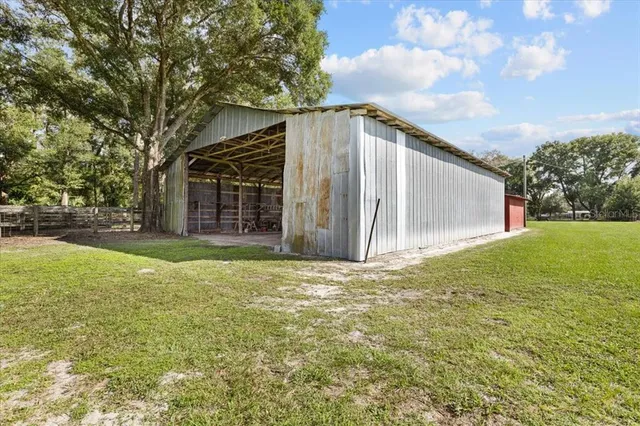a large room with an outdoor space