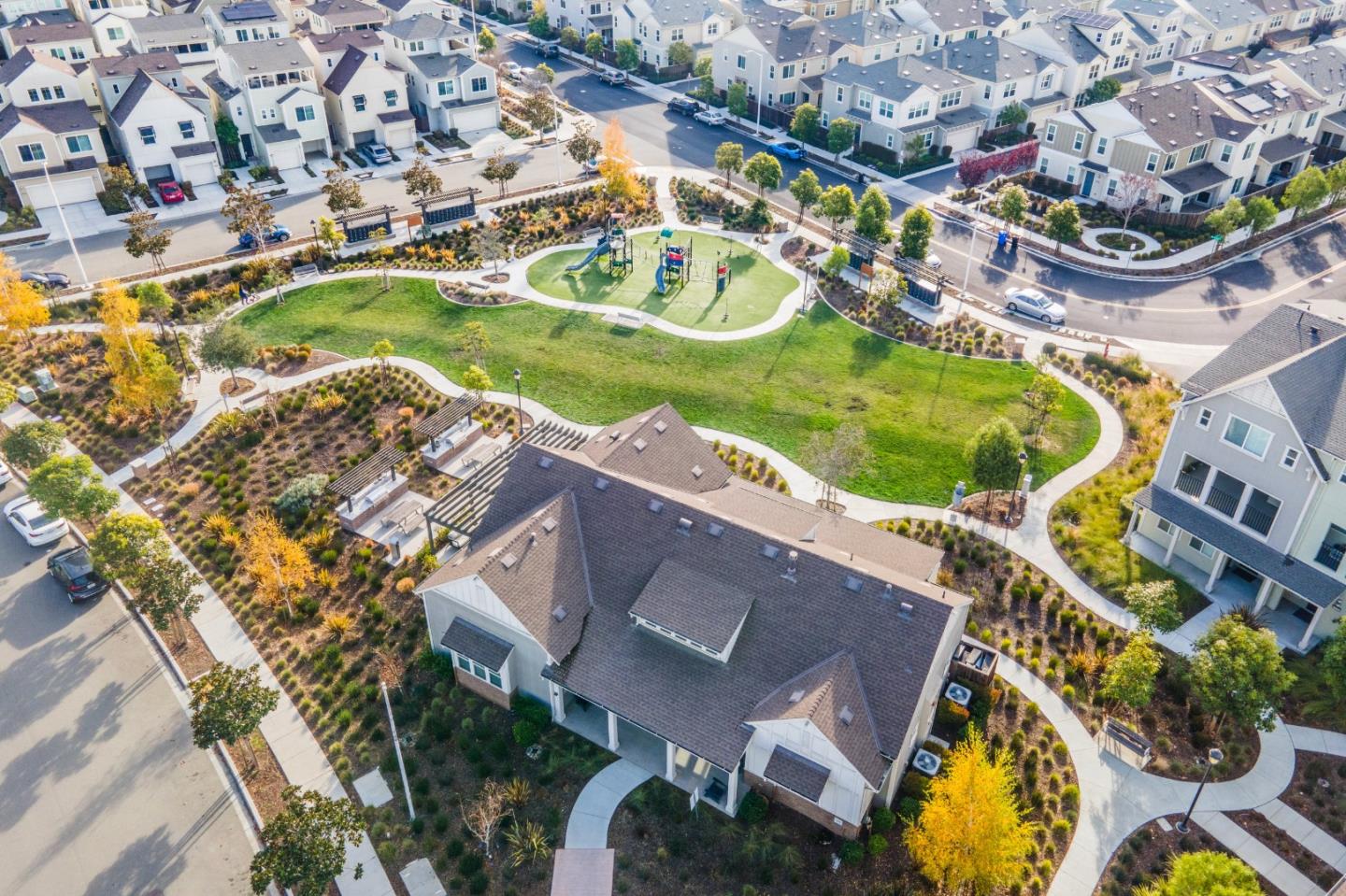 8553 Seawind Way Newark, CA 94560 - Photo 25 of 30 an aerial view of a house with a swimming pool outdoor seating