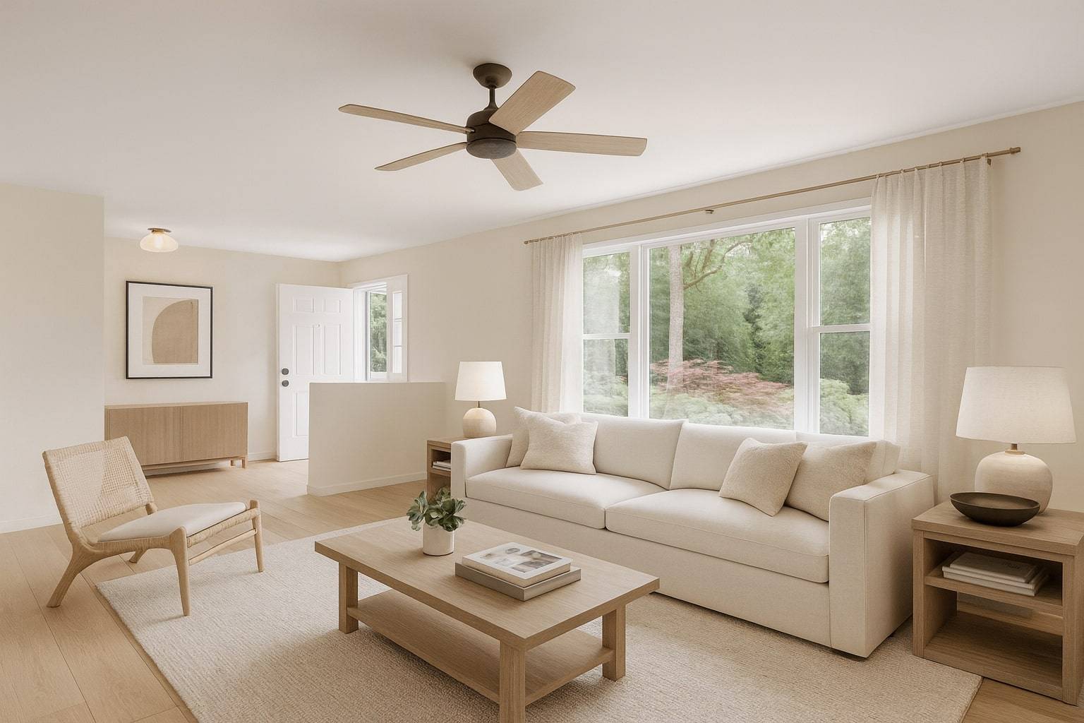 75 Edwards Avenue East Hampton, NY 11937 - Photo 5 of 27 a living room with furniture and a large window
