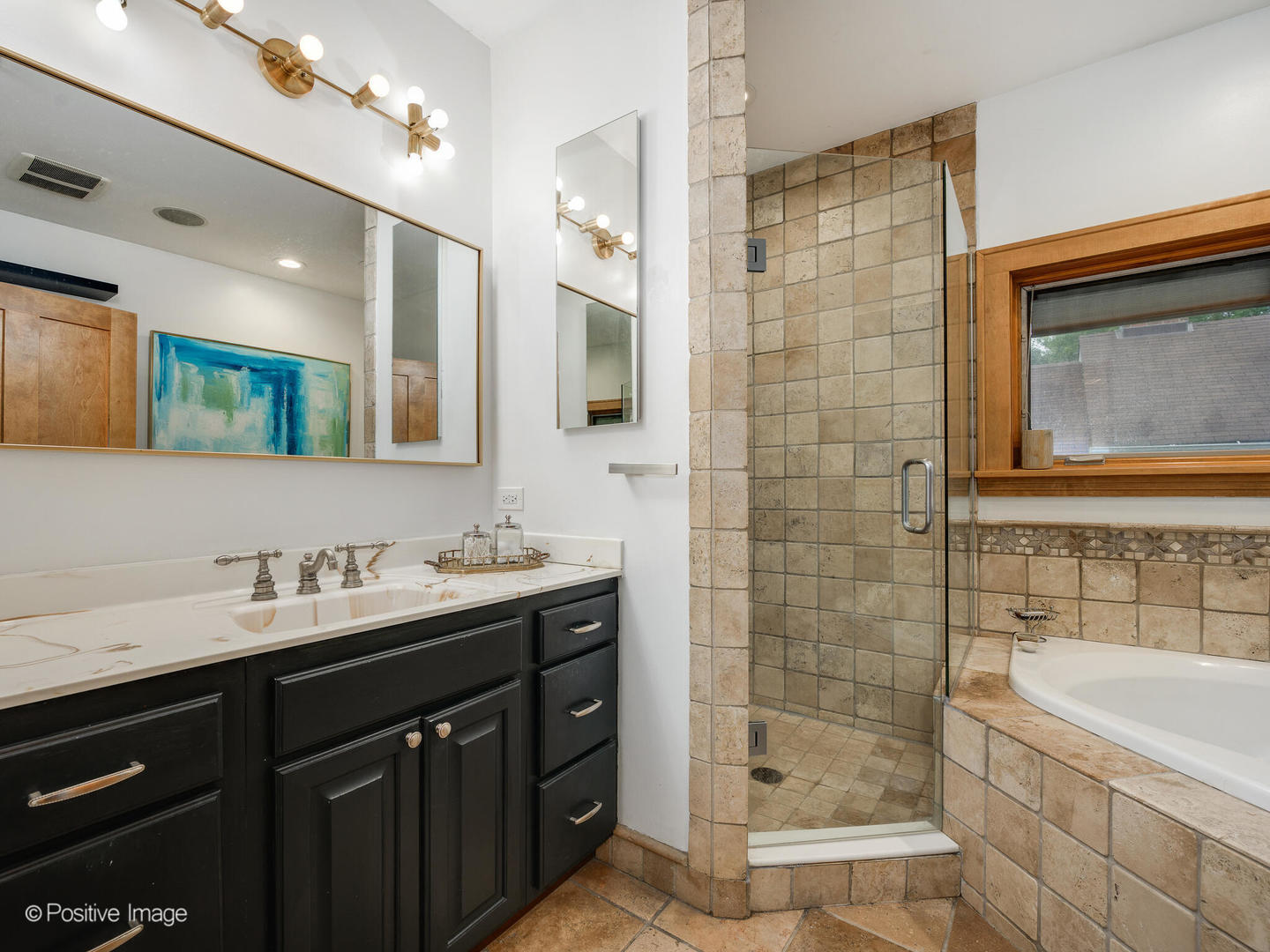 225 Clinton Avenue Oak Park, IL 60302 - Photo 23 of 37 a bathroom with a sink a toilet a mirror and shower