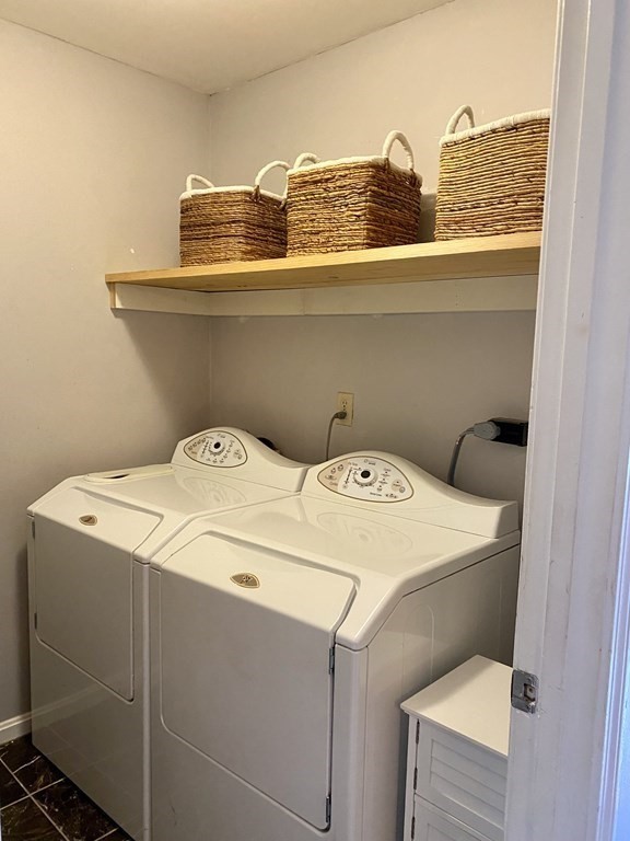 5 Beal's Cove Road, Unit B Hingham, MA 02043 - Photo 9 of 27 a utility room with dryer and washer
