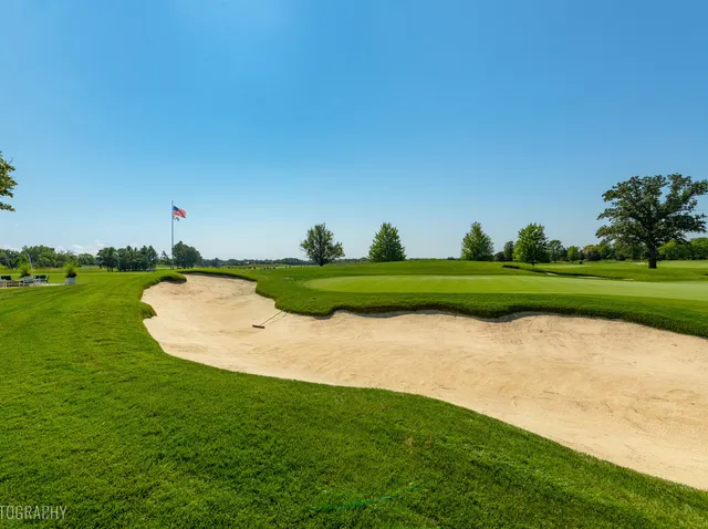 a view of a swimming pool with a yard