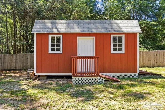 a backyard of a house