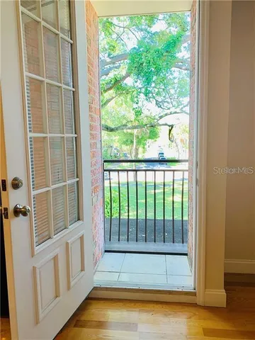 a view of a bathtub in a balcony