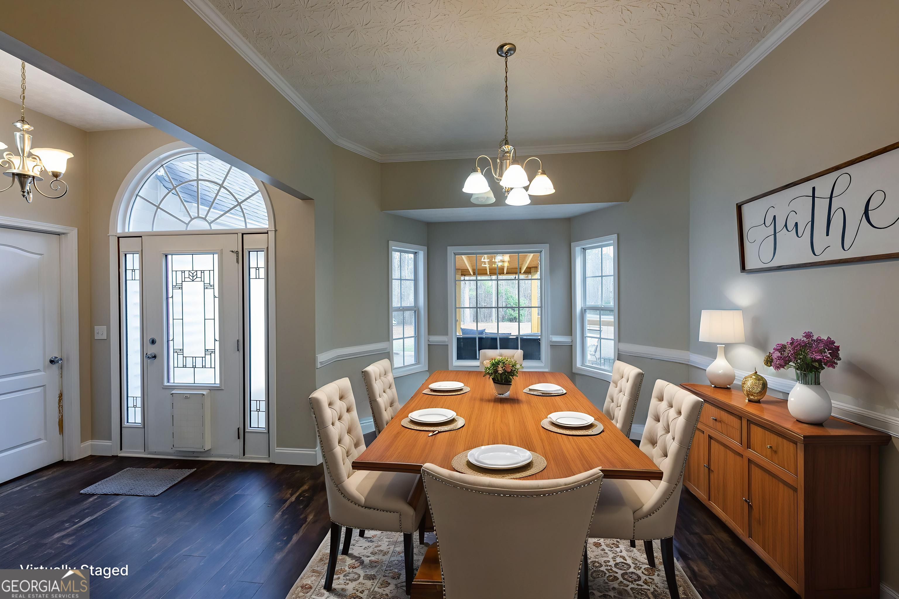 123 Rabbit Run Drive Meansville, GA 30256 - Photo 13 of 101 a view of a dining room with furniture window and wooden floor