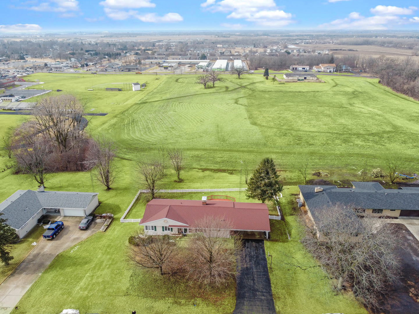 1306 Garfield Road Harvard, IL 60033 - Photo 35 of 38 an aerial view of a house with a garden