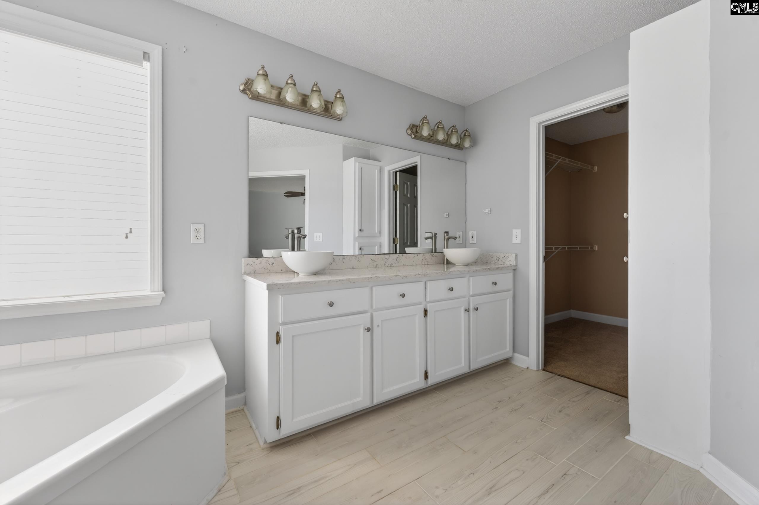 219 Plantation Pointe Drive Elgin, SC 29045 - Photo 17 of 56 a spacious bathroom with a double vanity sink mirror and bathtub