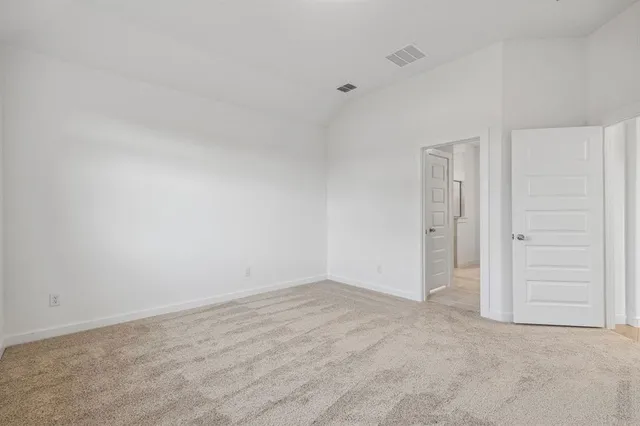 an empty room with closet