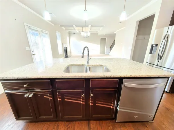 a close view of kitchen sink