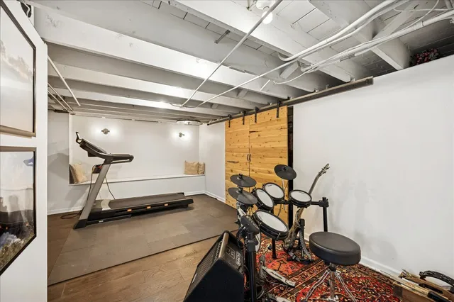 a room with gym equipment