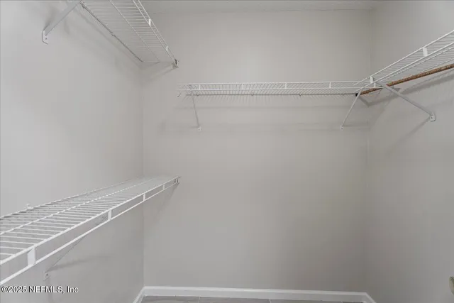 a view of a room with racks on the wall