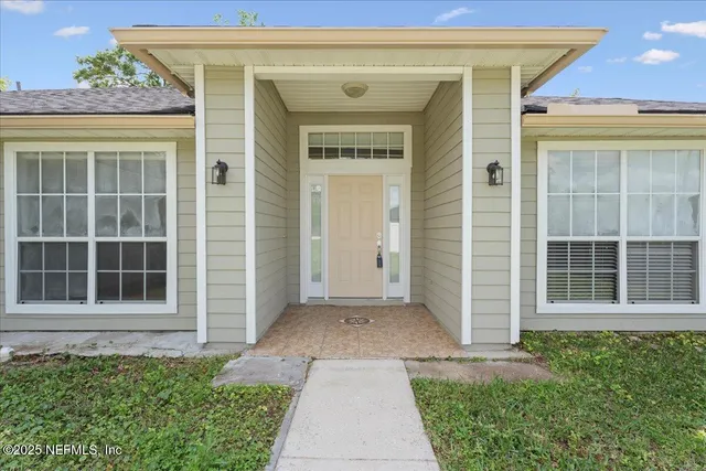 front view of a house with a window