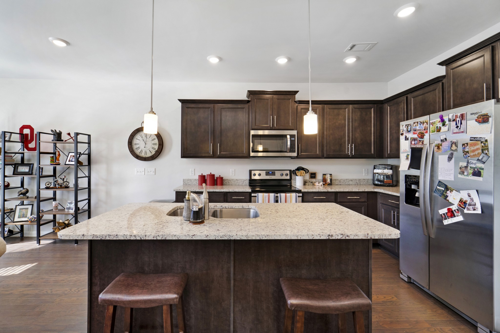 2807 Haversack Circle Murfreesboro, TN 37128 - Photo 8 of 22 a kitchen with kitchen island granite countertop a sink cabinets and refrigerator