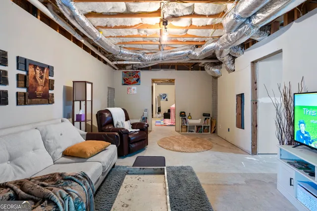 a living room with furniture