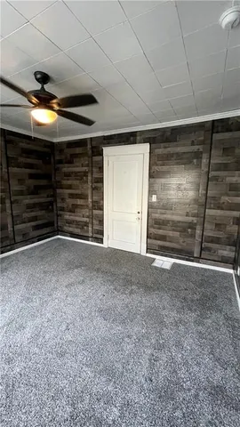 a view of room with garage