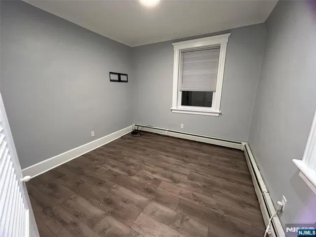 an empty room with a workbench