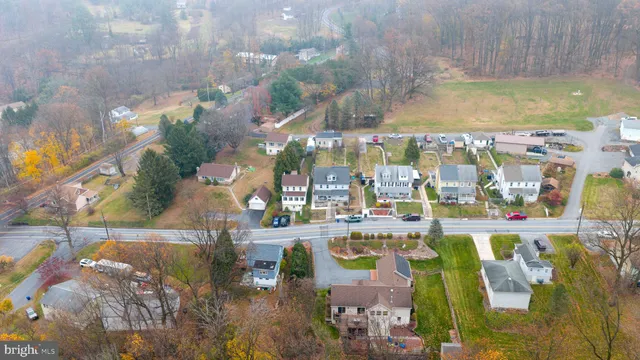 an aerial view of multiple houses