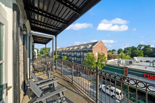 a view of city from balcony