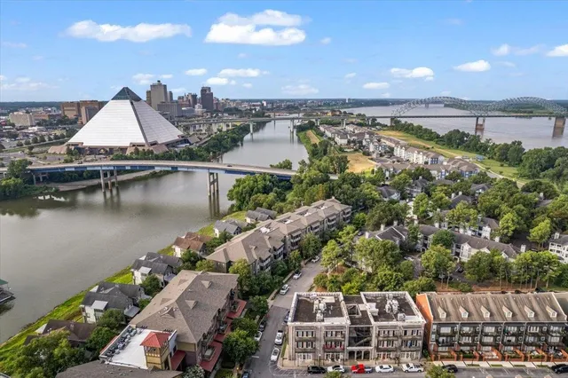 an aerial view of a city