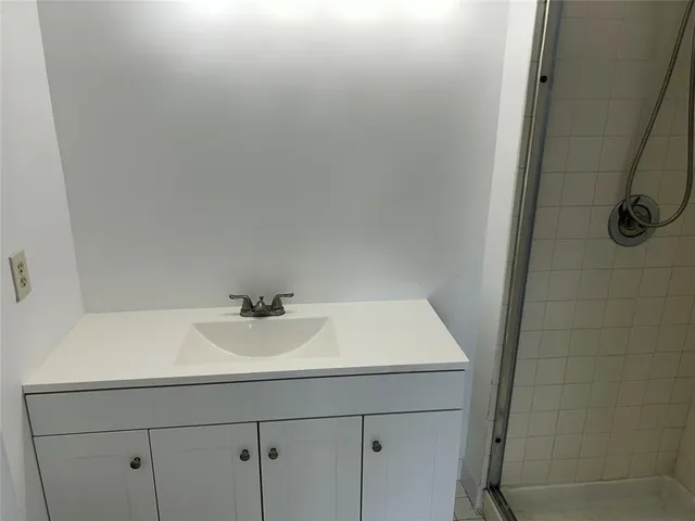 a close view of a sink in a bathroom