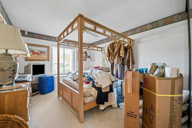 a storage room with furniture and a window