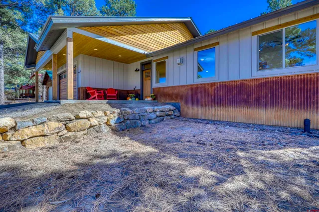 a view of a yard with an outdoor space