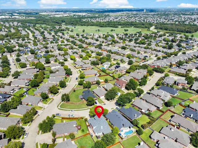 an aerial view of a house