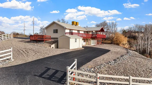 a view of a house with a patio