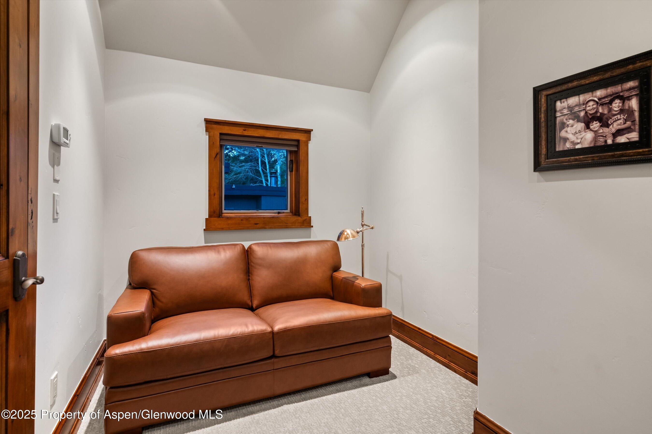 1430 Sierra Vista Drive Aspen, CO 81611 - Photo 40 of 57 a blue couch sitting in a living room